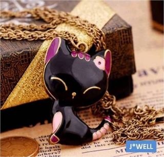 Newly listed Betsey Johnson *KISS ME* Black Smiling Cat Cute Necklace 