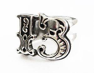 BIKER OUTLAW MOTORCYCLE GOOD LUCKY 13 PEWTER RING #9