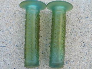 1997 GROUP 1 TEAM HARO BMX Grips Clear Turqoise Blue old school mid 