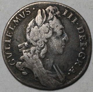 1696 WILLIAM IV silver 6 pence (OLD US COLONIAL MONEY)