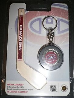   Canadiens NHL RCM $1 One Dollar Mini Puck Keychain & Stick SCARCE