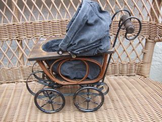 Antique Doll Carriage Wood Late 1800s Style Great Condition
