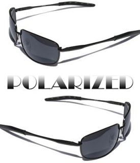 Black POLARIZED Sunglasses Smoke Lens Rectangle Fishing