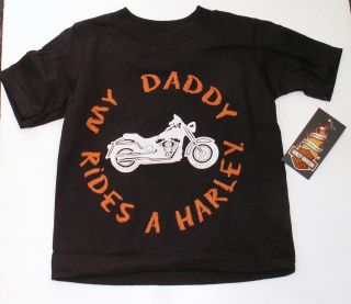 Harley Davidson Toddler Boy T  Shirt   My Daddy Rides A Harley   Kids 