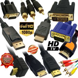   HDMI Right to DVI AV Audio Video RCA HDTV 3D Samsung LCD Xbox DP Cable