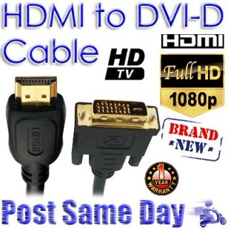 Gold HDMI To DVI D 24+1 Pins Male LCD HDTV Plasma Cable 1M 1.5M 2M 3M 