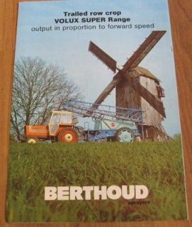 Berthoud Row Crop Sprayer Volux Super Range Showroom Sales Brochure 