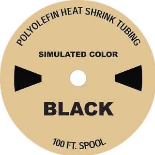 100 FT. BLACK 3/8 / 9mm Polyolefin 21 Heat Shrink Tubing