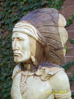 ft Cigar Store Indian Carved Wood Art #60tt 1110 Chief Scout not 