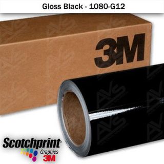 NEW 3M 1080 Scotchprint Gloss Black Metallic Vinyl Roof Wrap   4ft x 