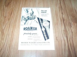 Roamer Excella & Anfibio watches 1959 magazine advert
