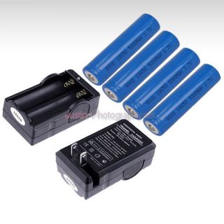 Charger +4x Li ion 5000mAh Rechargeable Battery 18650 for LED 