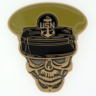CPO CHIEF SKULL USN Male Cover Deckplate Leadership US Navy Challenge 