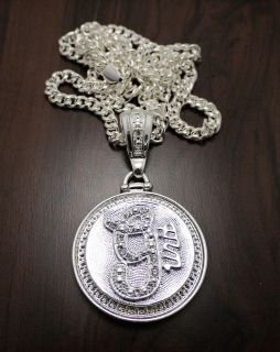 ICED OUT 50 CENTS G UNIT PENDANT 6mm &36SILVER PLATED CUBAN CHAIN 