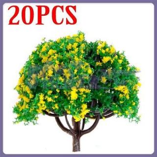 20 Yellow Flower Model Tree Layout Scenery HO TT Scale