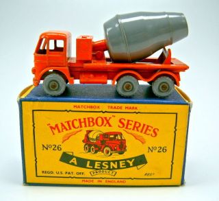 Matchbox RW No. 26B Cement Mixer Light GREY barrel