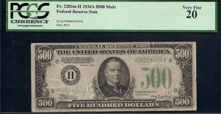 1934 20 dollar bill in Federal Reserve Notes