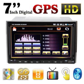 inch HD TouchScreen In Dash Car DVD GPS Player Map TV Bluetooth 