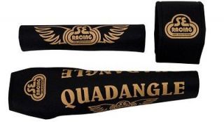 SE Black Quadangle BMX Padset w/ Gold Logos NEW