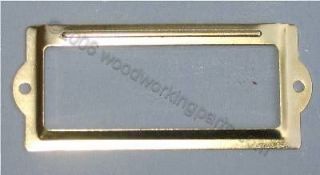 25 Label/Card Holder Brass Plated 3 1/2x1 1/2 w/screws