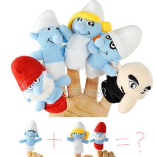   The Smurfs Helper Finger Doll Toys Puppets Plush Baby Stories Fashion
