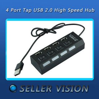 HOT SALE 4 Port Tap USB 2.0 High Speed Hub ON/OFF Sharing Switch For 