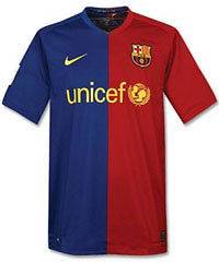   FC Barcelona Season 2008 2009 Home Soccer Jersey Red   Royal Brand New