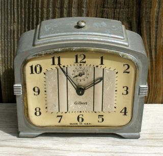 Vintage 1930s Art Deco GILBERT Shelf Table Alarm Clock
