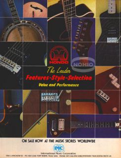 HONDO PINUP AD vtg 80s electic guitar bass banjo II