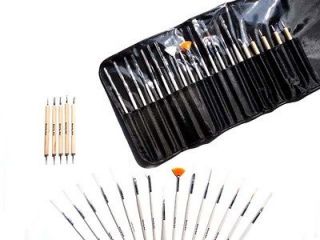 20pc Nail Art Design Painting Dotting Pen Brushes Tool Kit Set