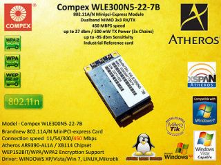 Compex WLE300N5 Atheros AR9390 XB114 Mini Card 450 mbps 802.11A/N 