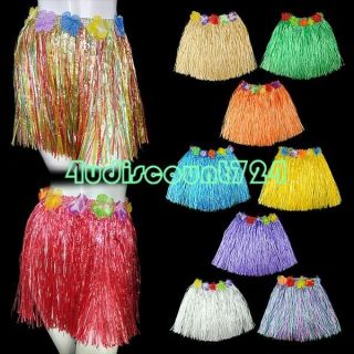 Adult & Kids Hawaiian Artificial Grass Skirt Hula Luau Fancy Dress 