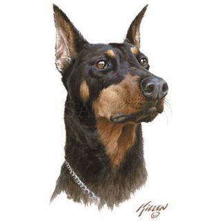 Doberman Pinscher Dog James Killen Artwork Portrait Profile White T 