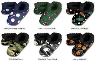 SNOOZIES Mens Foot Coverings 12 Brand NEW Patterns warm booties fuzzy 