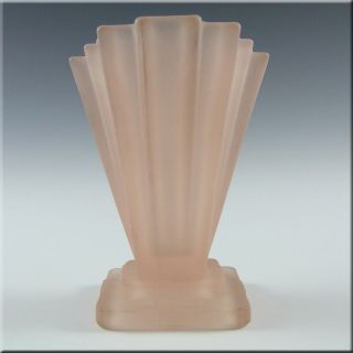 Bagley 1930s Art Deco Pink Glass Grantham Vase #334