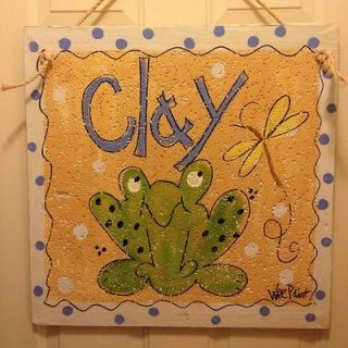 Frog Wall Art For Kids Room Or Nursery With Name Clay