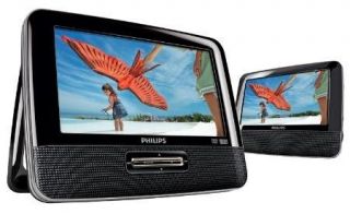 Mobile Car Audio DVD Player with Dual 7 LCD Screens. CD Movies 