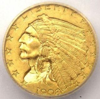 1908 Indian Gold Quarter Eagle $2.50   CHOICE UNCIRCULATED   Rare 