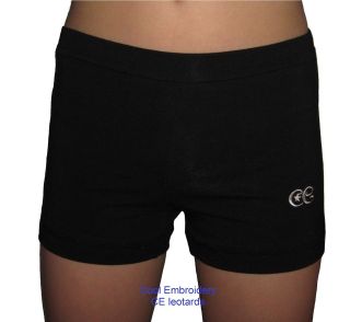 Quality Black Cotton lycra gymnastics dance aerobics girl shorts by CE 