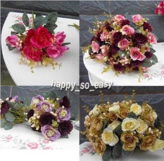 1x11.81 Artificial Silk Rose Arrangement Flower 4 Colors Home Wedding 
