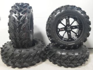 MSA Elixir Black 14 ATV Wheels 27 Swamp Lite Tires Sportsman XP 550 