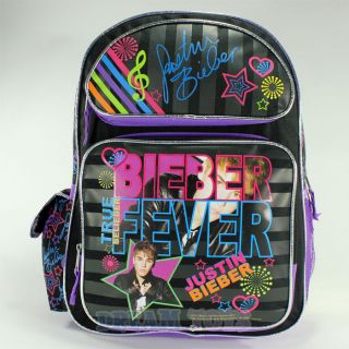 Justin Bieber Fever True Belieber 16 Large Backpack   Girls School 