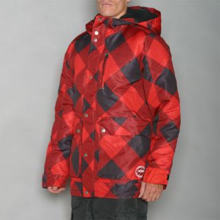 Pipeline Mens Check Line Red Snowboard Jacket  NWT