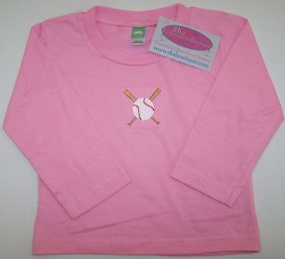   Xed Sports Game Bats Custom Embroidery Long Sleeve Baby Toddler Shirt