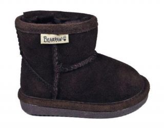 BEARPAW Eva Boots Shoes Chocolate Suede S410T CHOC Infants Size