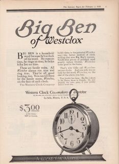  Western Clock Co LaSalle IL Ad Household Word   Big Ben of Westclox