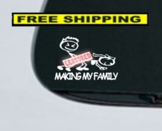 Making My Family Decal Stick Figure Family Car Funny Parody Window 