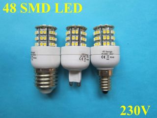 G9/E14/E27 48 SMD LED High Power Warm White/Cool White Bulb Lamp 230V 