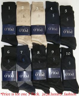   Socks Polo Ralph Lauren Soft Cotton Blend New w/ Tags 3 Pack MSRP$24