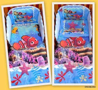 Nursery Baby COT/COT BED bedding set 5 piece.Official Finding Nemo 